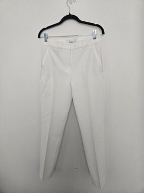 Women's Slim Tailored Cream-White Trousers